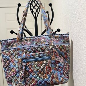 Vera Bradley Light Blue Quilted Paisley Tote
